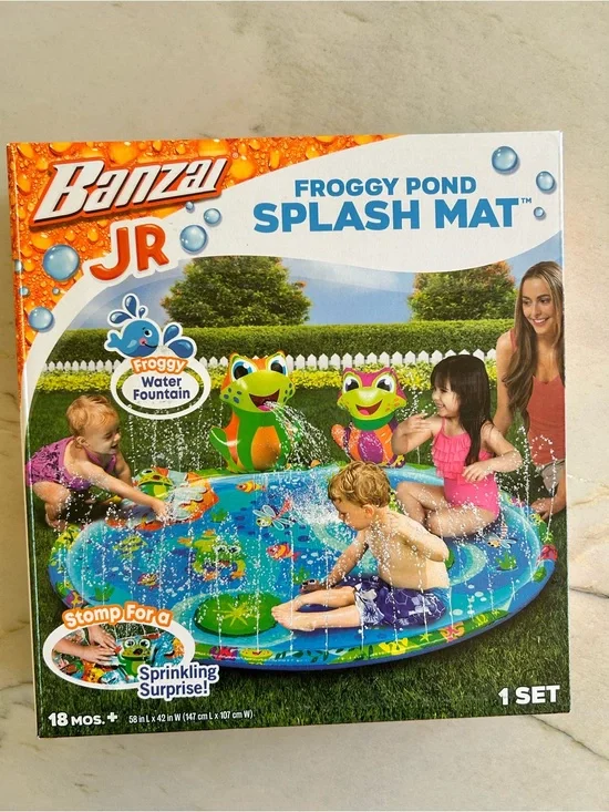 Banzai Froggy Pond Splash Mat - Blue