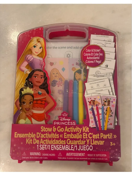 Disney Princess Learning Toys One Size Pink Purple Activity Kit travel set