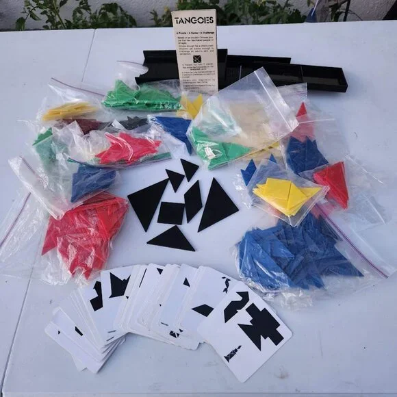 Vintage Tangoes Pattern Puzzle Game Chinese Patterns Tangram Puzzles CLASSROOM S