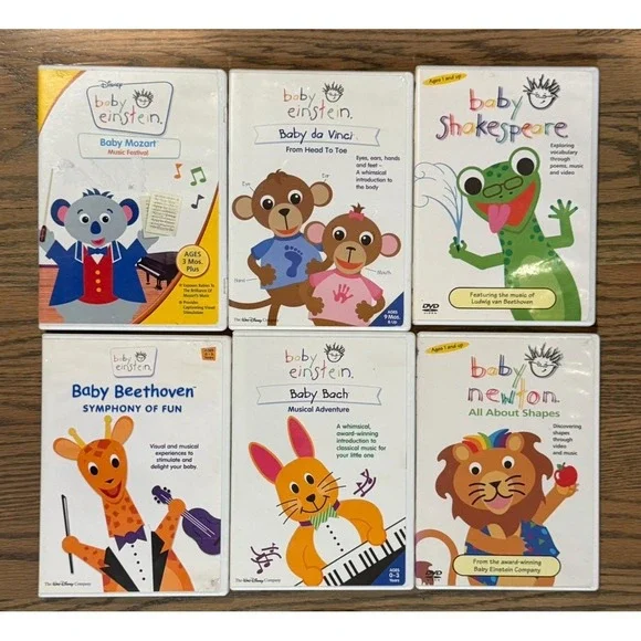 Baby Einstein 6 Disc‎ DVD Lot Early Learning Music Artist Shapes Educational