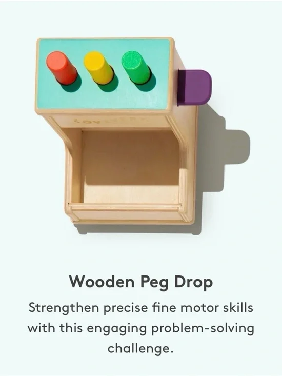 LOVEVERY Wooden Peg Drop Toy Montessori Toddler Learning Toy