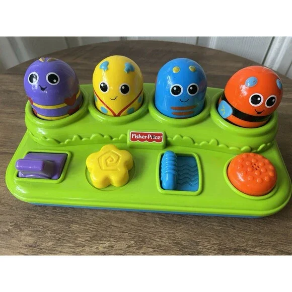 Vintage 2010 Fisher Price Boppin Activity Bugs Pop Up Baby Toddler Preschool Toy