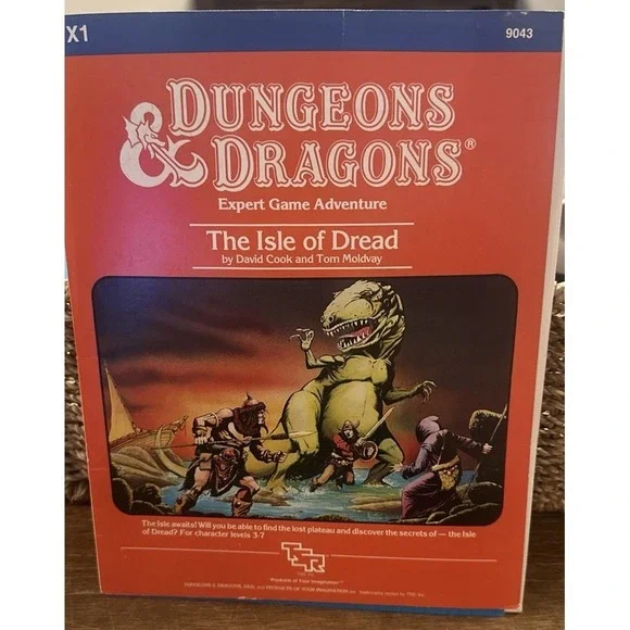 TSR Dungeons & Dragons Game 1983 D&D Adventure X1 The Isle of Dread 9043