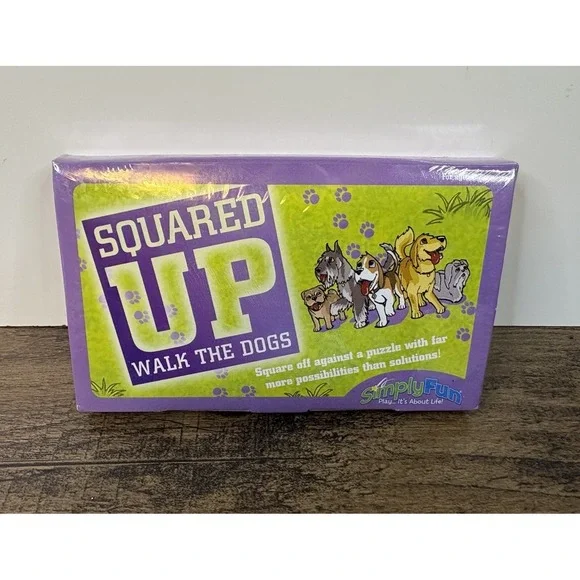 Walk the Dogs Squared Up Tile Puzzle Game by Simply Fun 2010 SEALED