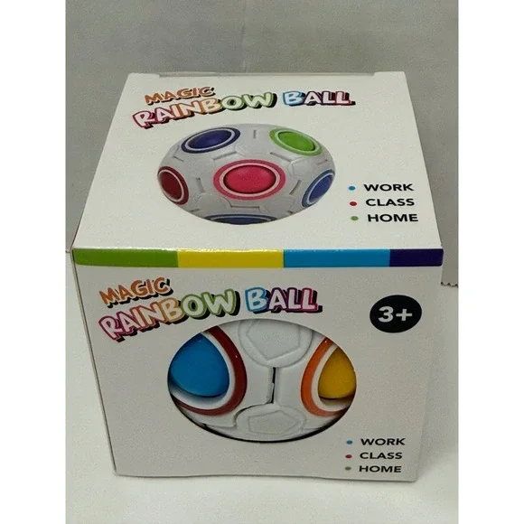 Rainbow Cube Magic Puzzle Fidget Ball Stress Relief Autism Fidget Toy Gifts Toys
