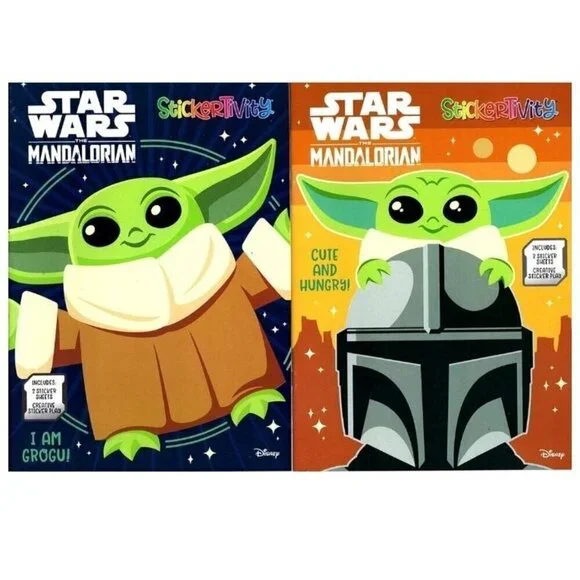 Disney Star Wars - Sticker Book - I Am Grogu & Cute and Hungry (Set of 2 Books)