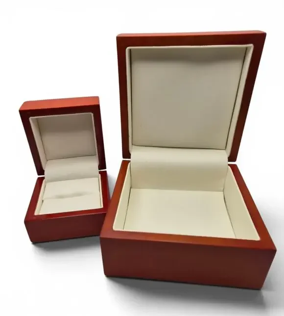 Wood Jewelry Presentation Box Set Ring Box Matching Display Case
