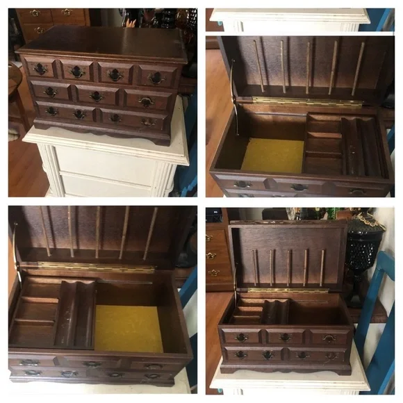 Vintage Wood Jewelry Box UNISEX