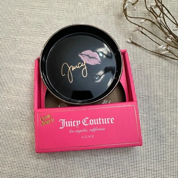 Juicy Couture‎ Ceramic Trinket  jewelry Multipurpose Round Dish Tray NEW
