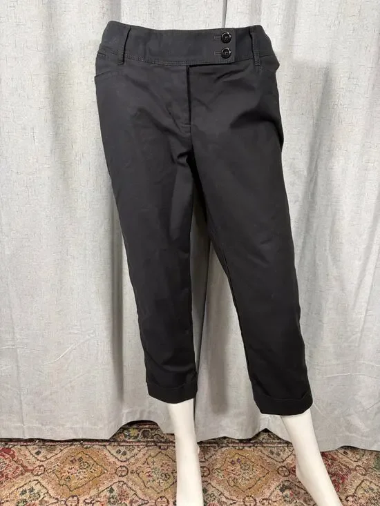 White House Black Market Perfect Form Slim Ankle Pants Trousers Size 6 Black