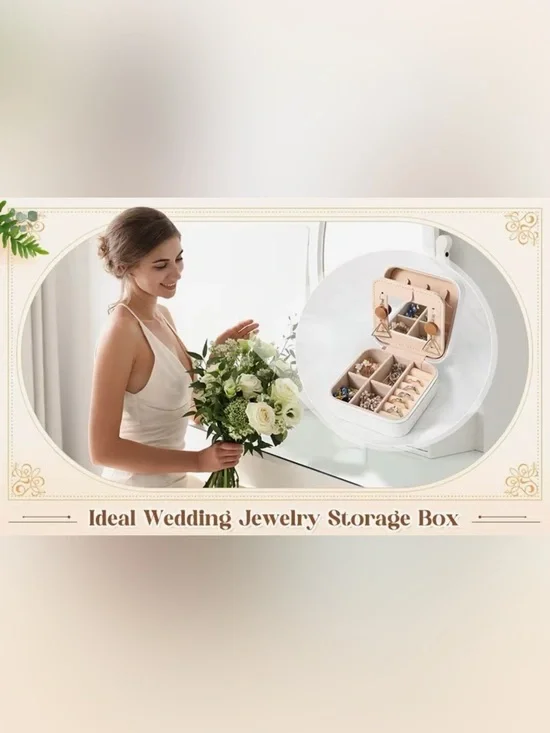 Mini Travel Jewelry Box Classic Cream or Light Pink Jewelry Organizer Box