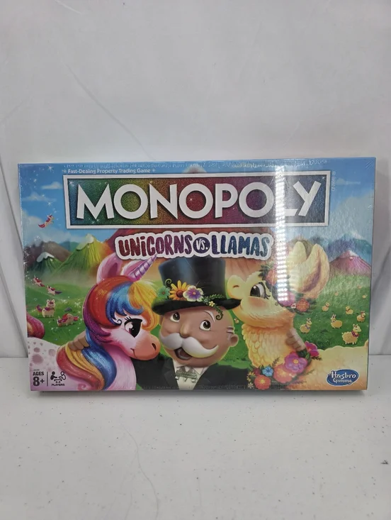 Brand New‎ Sealed Monopoly Unicorns Vs. Llamas Board Game Hasbro