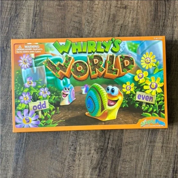 SimplyFun Whirly’s World Board Game Learning Addition  Numbers Counting Snails