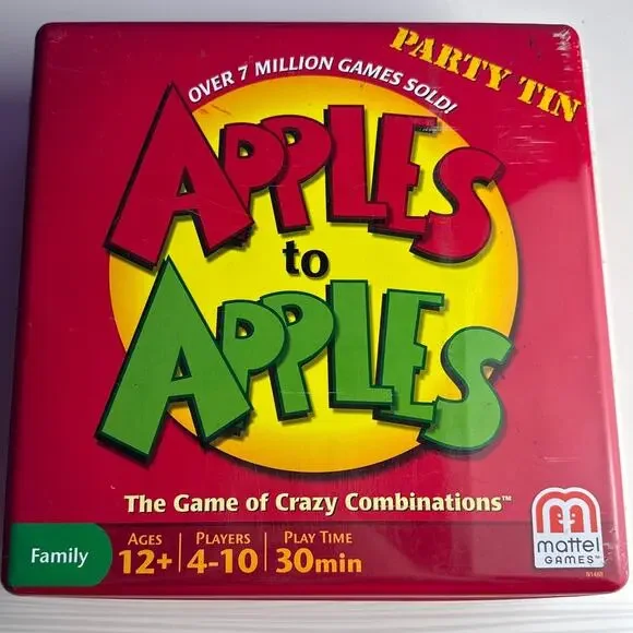 Mattel Apples to Apples Party Tin Game Of Crazy Combinations Family Card Game