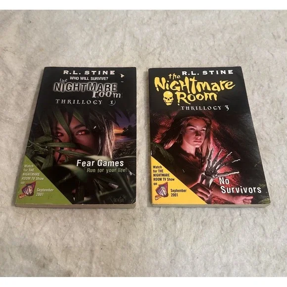 The Nightmare Room Thrillogy #1,  & #3: Fear Games  No Survivors R L STINE