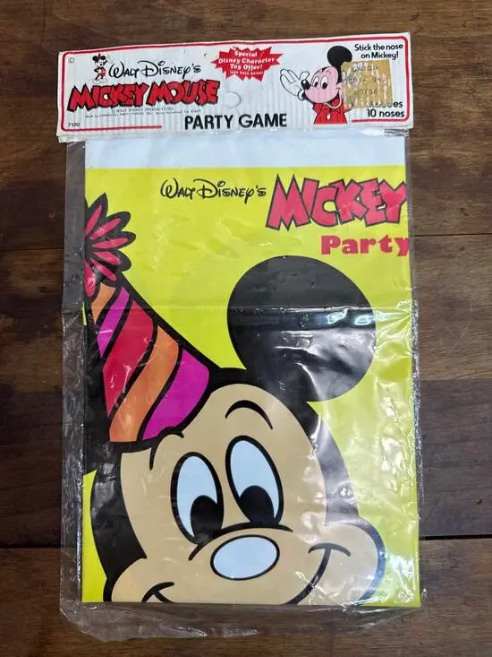 Walt Disney's Mickey Mouse Party Game Vintage NOS Stick The Nose On Mickey