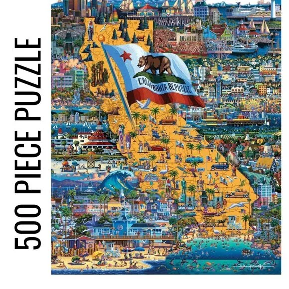 500 Piece Jigsaw Puzzle Dowdle Southern California Map Decor Toy Game Tabletop