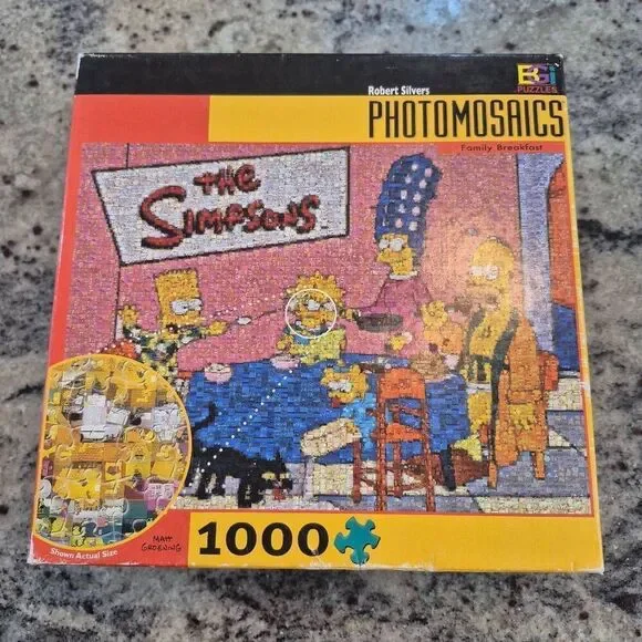 Photomosaics, Robert Silvers The Simpsons Family Breakfast 1000 pc Jigsaw Puzzle