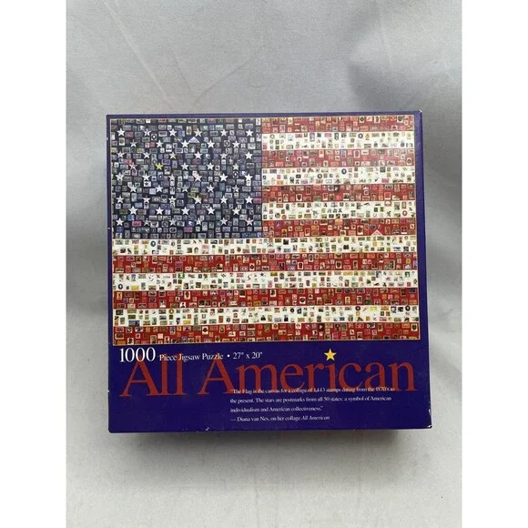 Ceaco All American Flag Stamps Jigsaw Puzzle 3306-1 1000 pieces 27