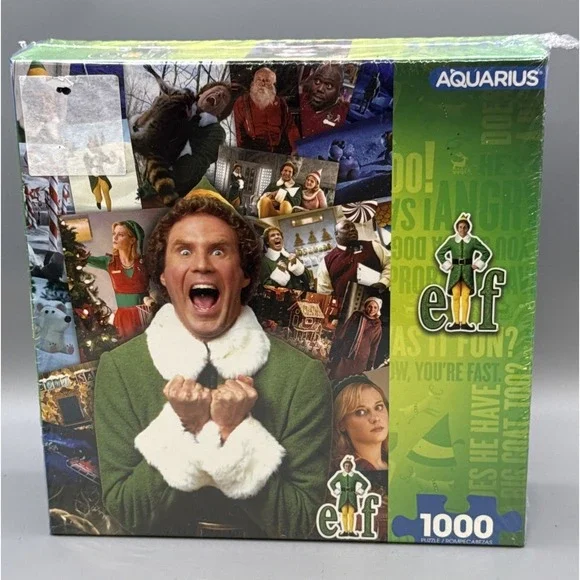 NEW Elf Movie Will Ferrell Christmas Collage 1000 Pc Jigsaw Puzzle SEALED