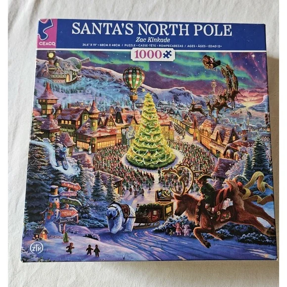 Ceaco Santa's North Pole Zac Kinkade 1000 Piece Jigsaw Puzzle Christmas