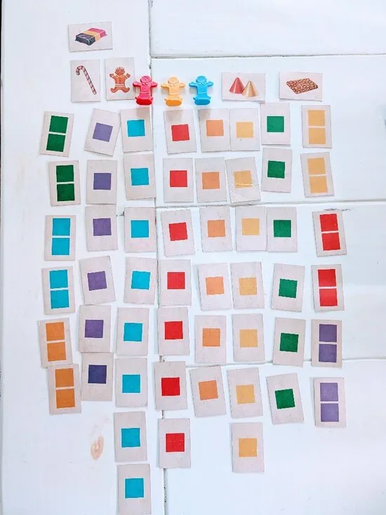 VTG 1962 Candy Land Game Pieces 57 Cards & Gingerbread Markers Milton Bradley