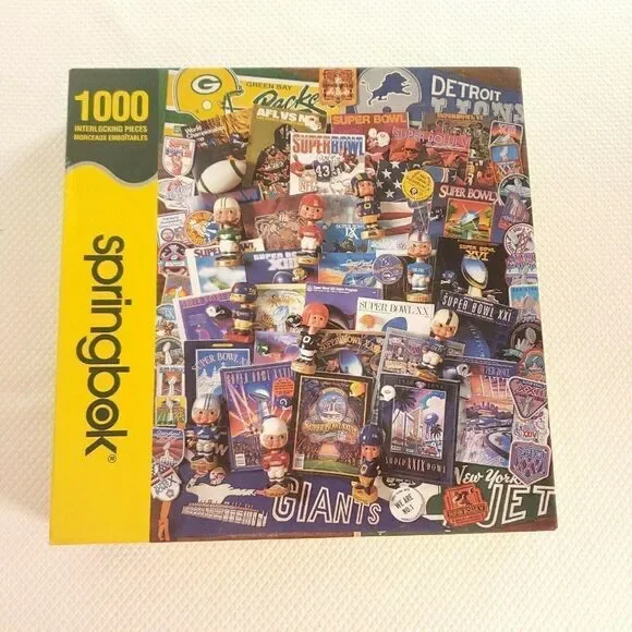 Springbok Football Fantasy Jigsaw Puzzle 1000 PC Superbowl Bobble Head Collage