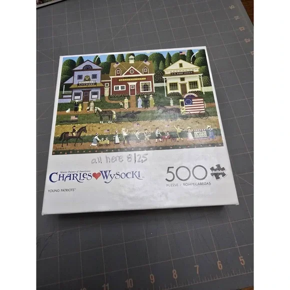 Charles Wysocki Young Patriots 500-piece jigsaw puzzle. House Horse America Danc