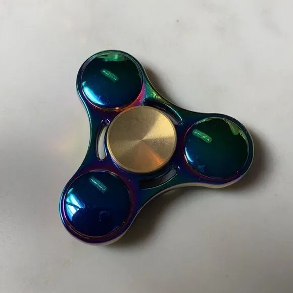 Metal Fidget Spinner with cool multi-colored look