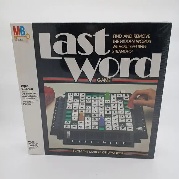 Vintage Last Word Family Board Game Milton Bradley 1985 Complete Sealed