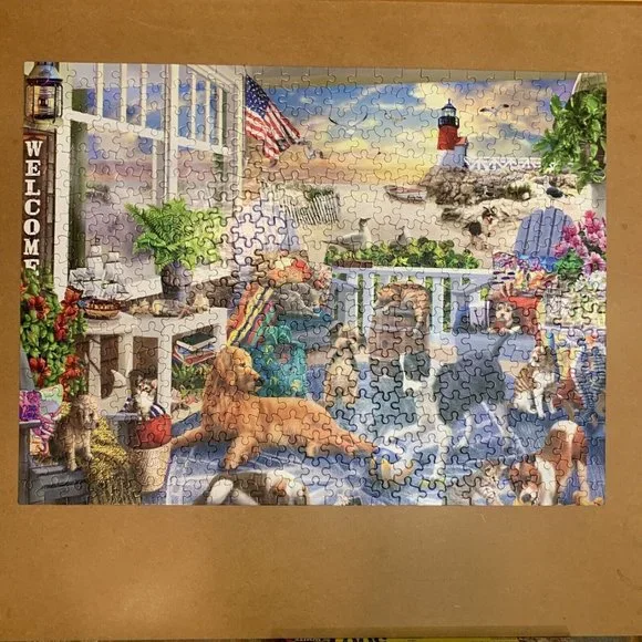 White Mountain jigsaw puzzle; complete Happy Pets‎ 500 pieces