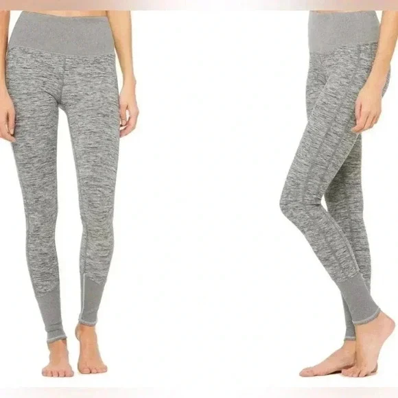 Alo Yoga 7/8 High Waist Sueded Lounge Legging Lead Wash Purple (00778)