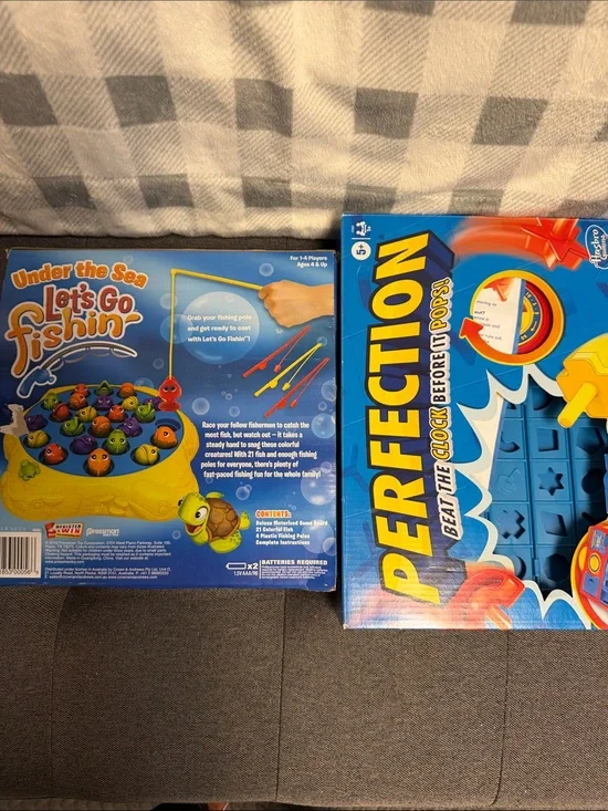 ❣️5/$25❣️Perfection & Let's Go Fishin' Kids Toy - Blue/Yellow