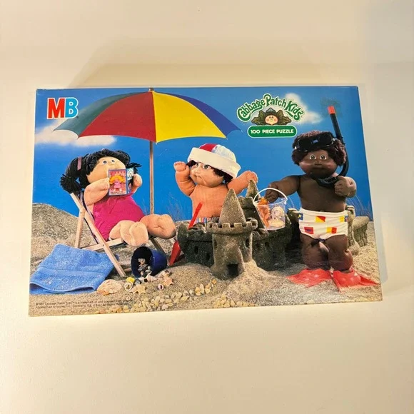 Vintage NEW 1984 Cabbage Patch Kids 100 Piece Puzzle Milton Bradley Beach Sealed