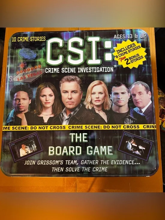 CSI: Crime Scene Investigation The Board Game 2004 Complete Tin Case