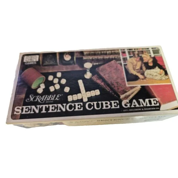 Vintage 1971 Scrabble Sentence Cube Game No 96 Selchow & Righter Word Game