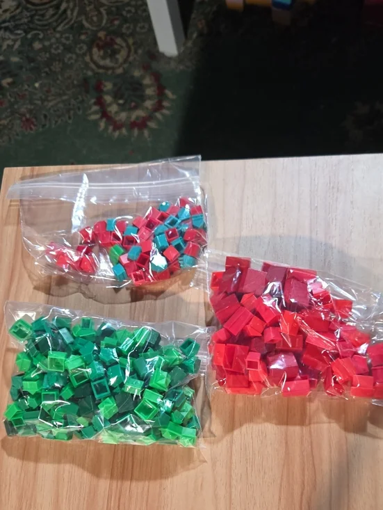 Bagged Red and Green Plastic Game Monopoly House And Hotels - Lot