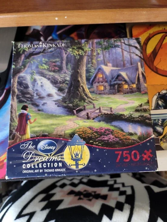 NIB NEW Disney Thomas Kinkade SNOW WHITE 750 Pieces Puzzle Dreams Cottage Forest