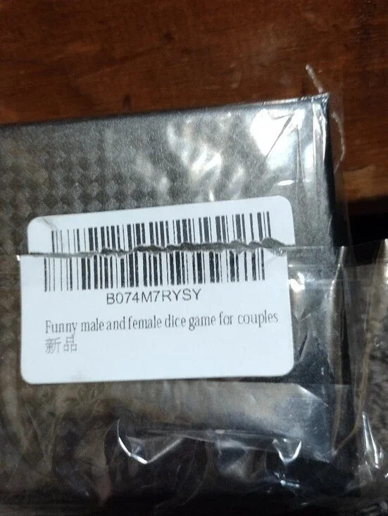 Funny Male and Female Dice Game for Couples - Black
