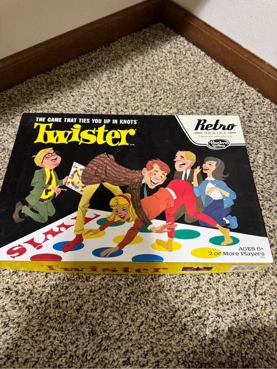 Hasbro Twister Retro Series Kids Game - Black Box