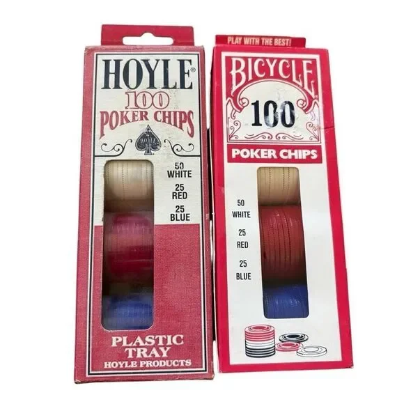 2 Vintage Boxes Of Poler Chips Bicycle Hoyle *New*