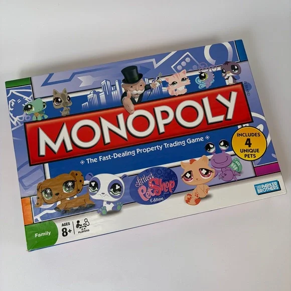 Monopoly Littlest Pet Shop Edition‎ 2008 COMPLETE w/ 4 Pets