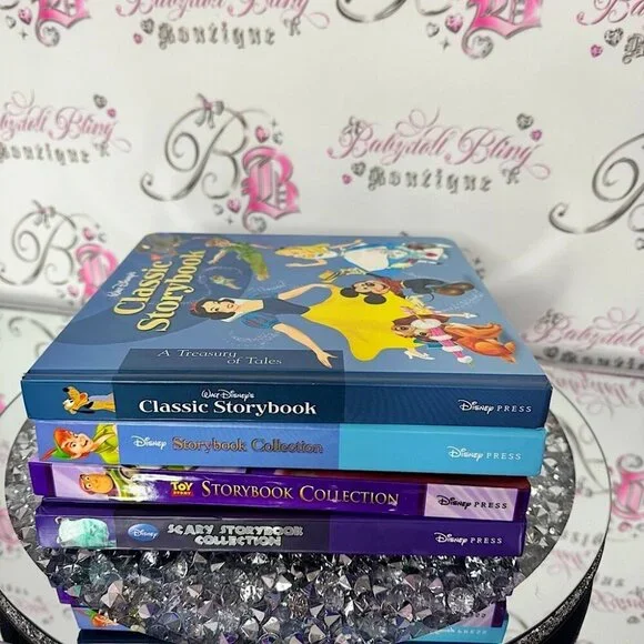 4 Disney Classic Storybook Collection books hard cover silver page trim 4 books