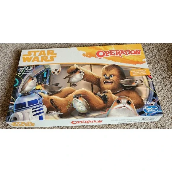 Star Wars Operation Game Chewbacca Porg‎ Hasbro Complete Lights Work No Buzz