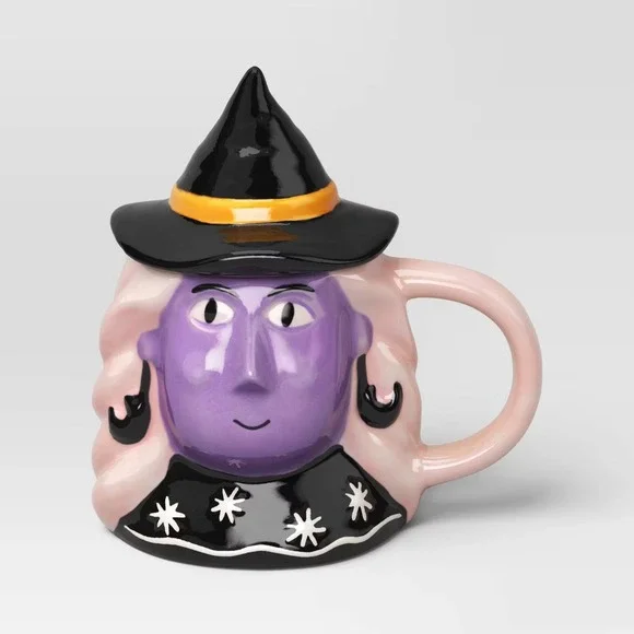 New! Hyde & EEK Boutique 8 fl oz Figural‎ Mini Witch Mug with Lid  2025
