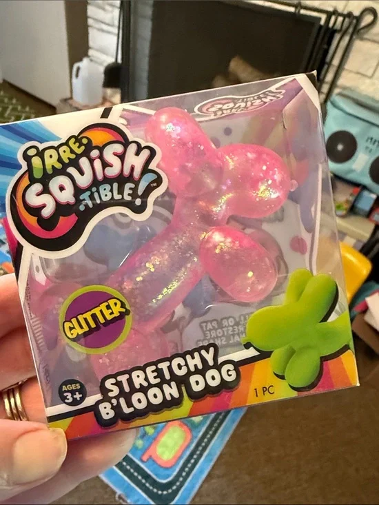 Stretchy Glitter Pink B'loon Dog Toy