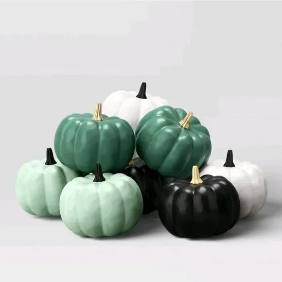 Hyde and EekNew Hyde & Eek 8pk Pumpkins Indoor Decorative Black White Green NIB