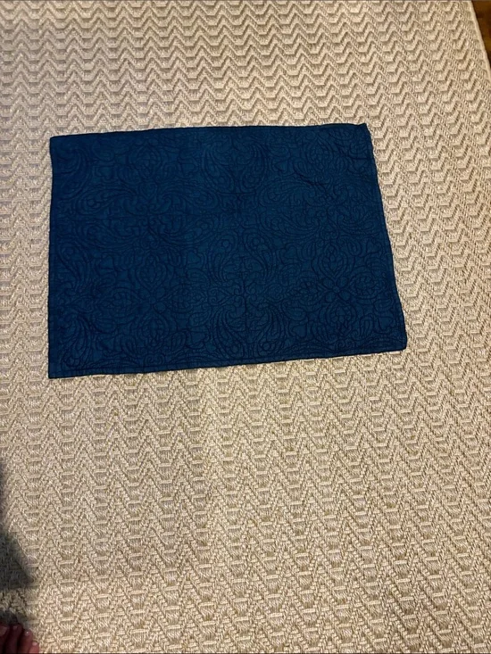 Navy Blue Quilted pillow shams (2)