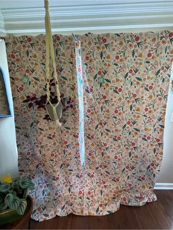 Target In The Garden Printed Window Panel - Pink, Green, Yellow