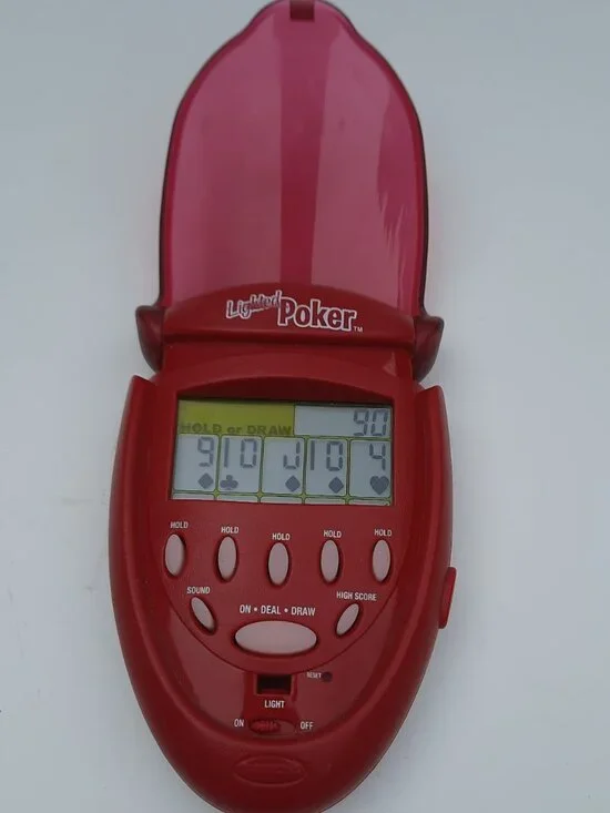 Mattel Lighted Poker Hand Held Game,  AAA Batteries Electronic Tested Works